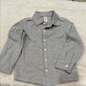 Kate Quinn Gray Knit Button-Up Shirt for boys